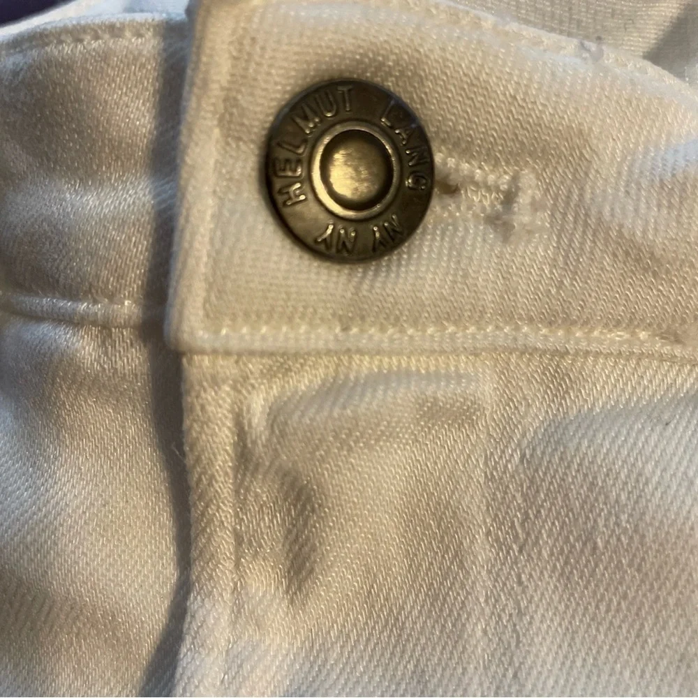 Helmut Lang White‎ High Rise Ankle Jeans Size 26 Zipper Pocket Moto Basic Casual